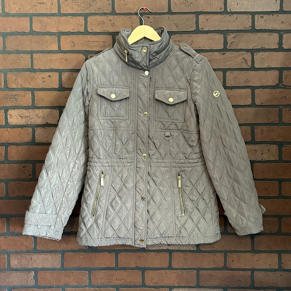 michael michael kors women quilted field jacket Taupe Size Medium Excellent
